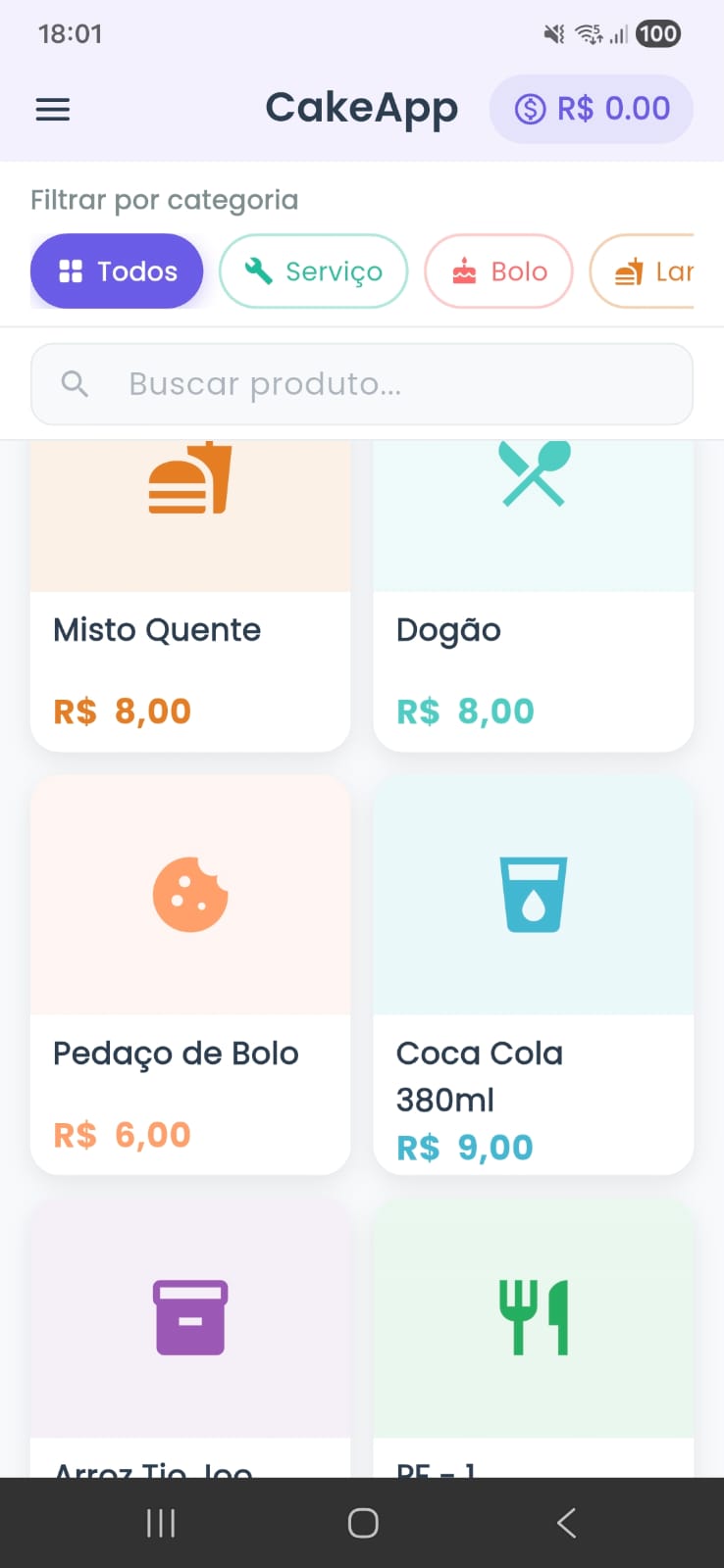 Tela de Vendas